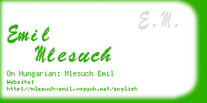 emil mlesuch business card